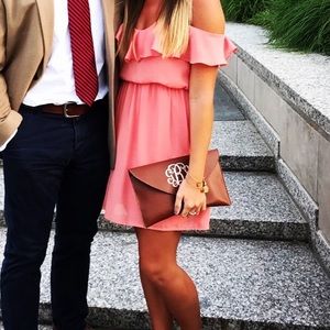 Tobi Pink Crossback Cold Shoulder Dress